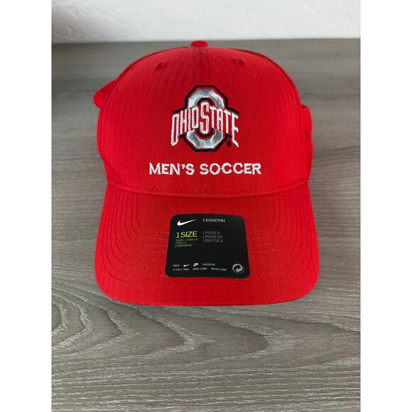 Ohio State Buckeyes Men's Soccer Nike Legacy 91 Dri-Fit Red Adjustable Hat- NWT - Picture 1 of 5